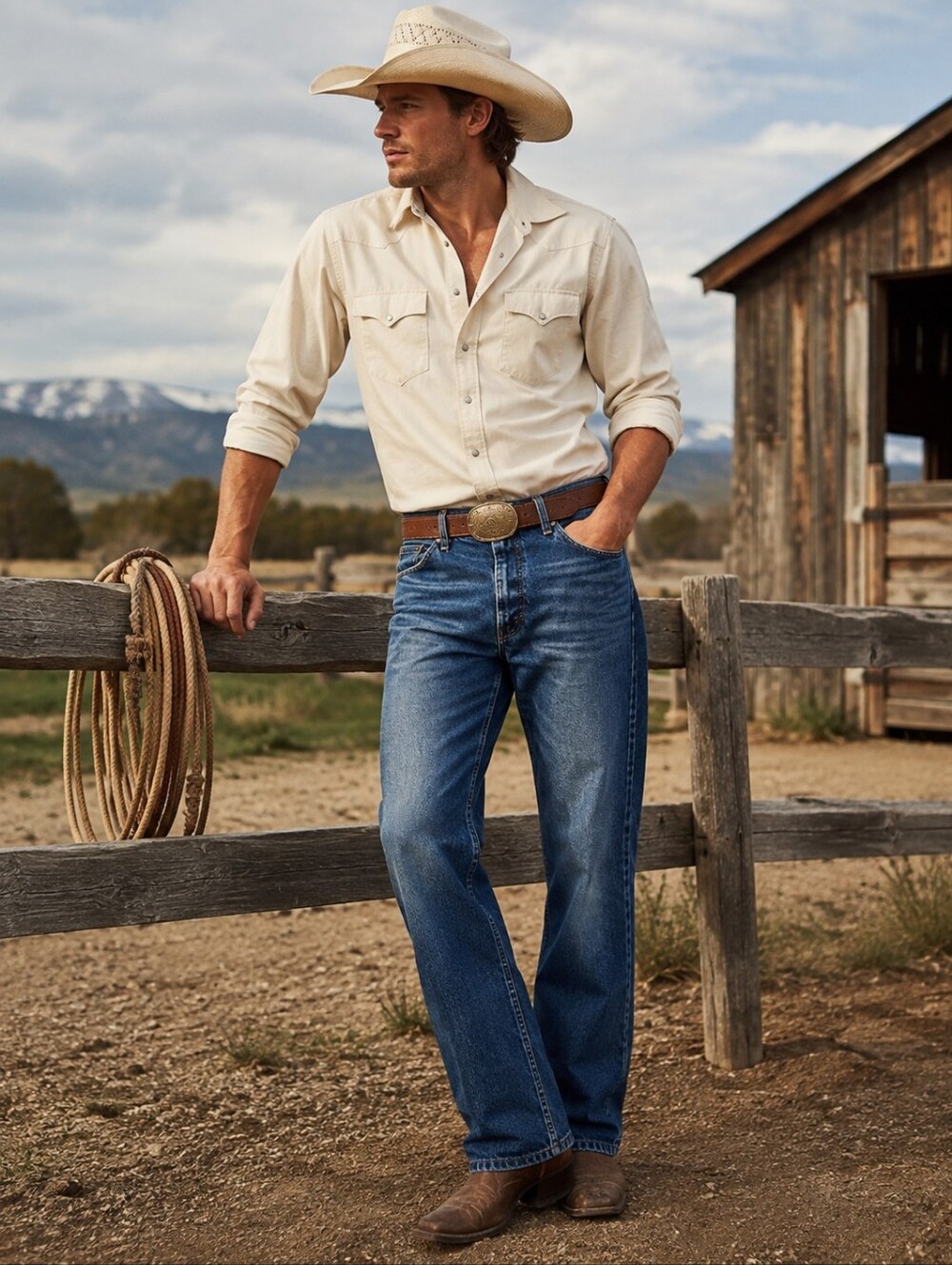 Wrangler Cowboy Cut Original Fit Jeans Men's 38x30 Western Straight Leg